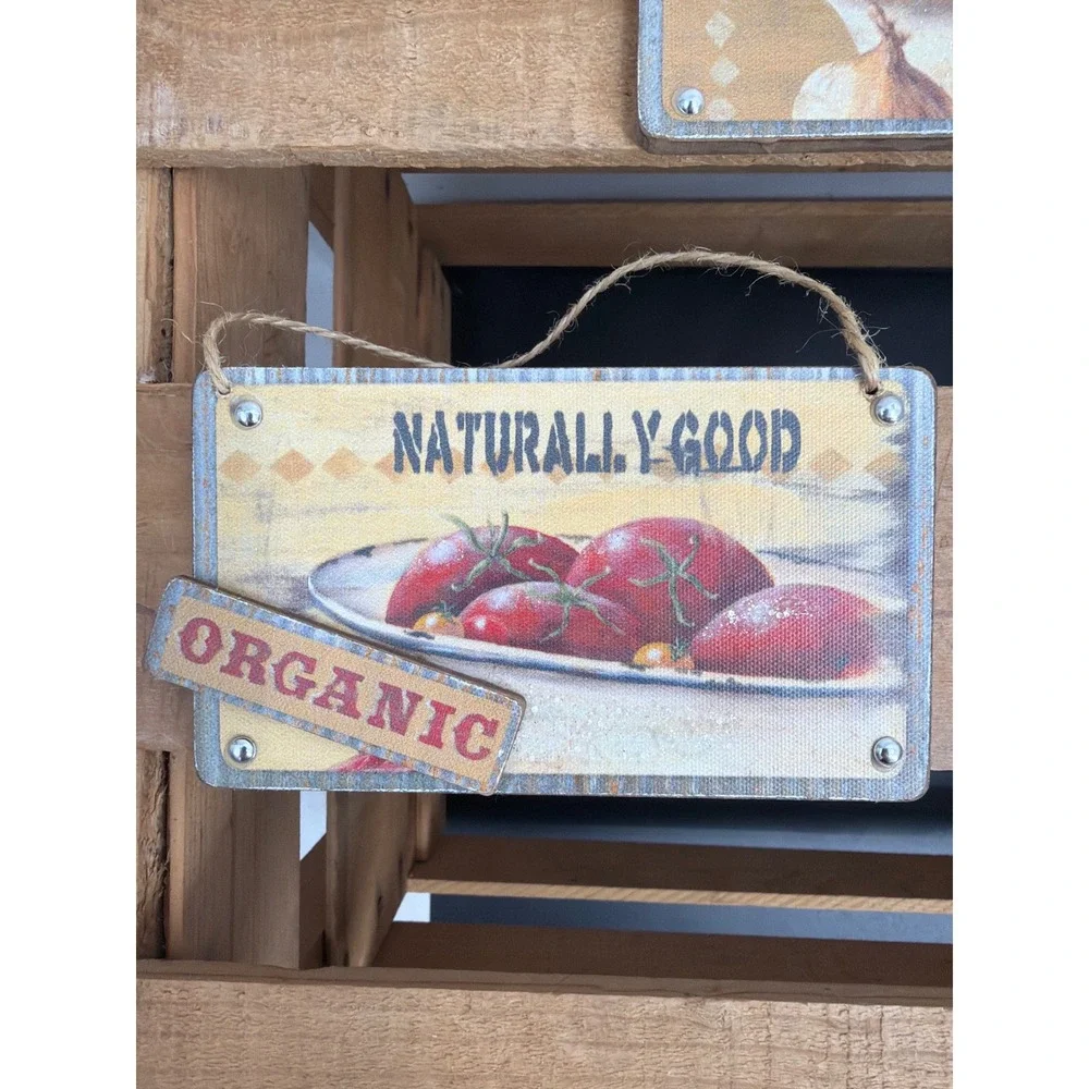 Kurt S Adler Pam Britton Farmhouse‎ Kitchen Signs Set of 4 Organic Produce Decor